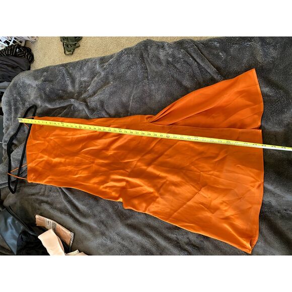 Banana Republic NWT Cowl-Neck Slip Dress in Satin Orange, Size XXS P, MSRP $110 - Picture 8 of 9